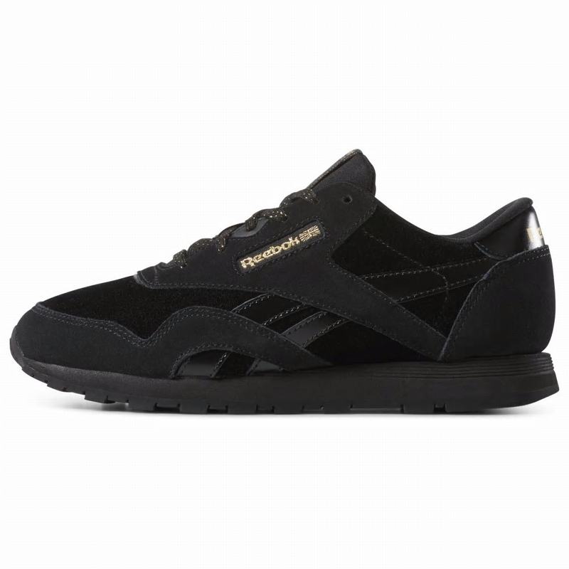 Reebok Classic Nylon Tenisky Dievcenske - Čierne/Zlate TJ7019AE